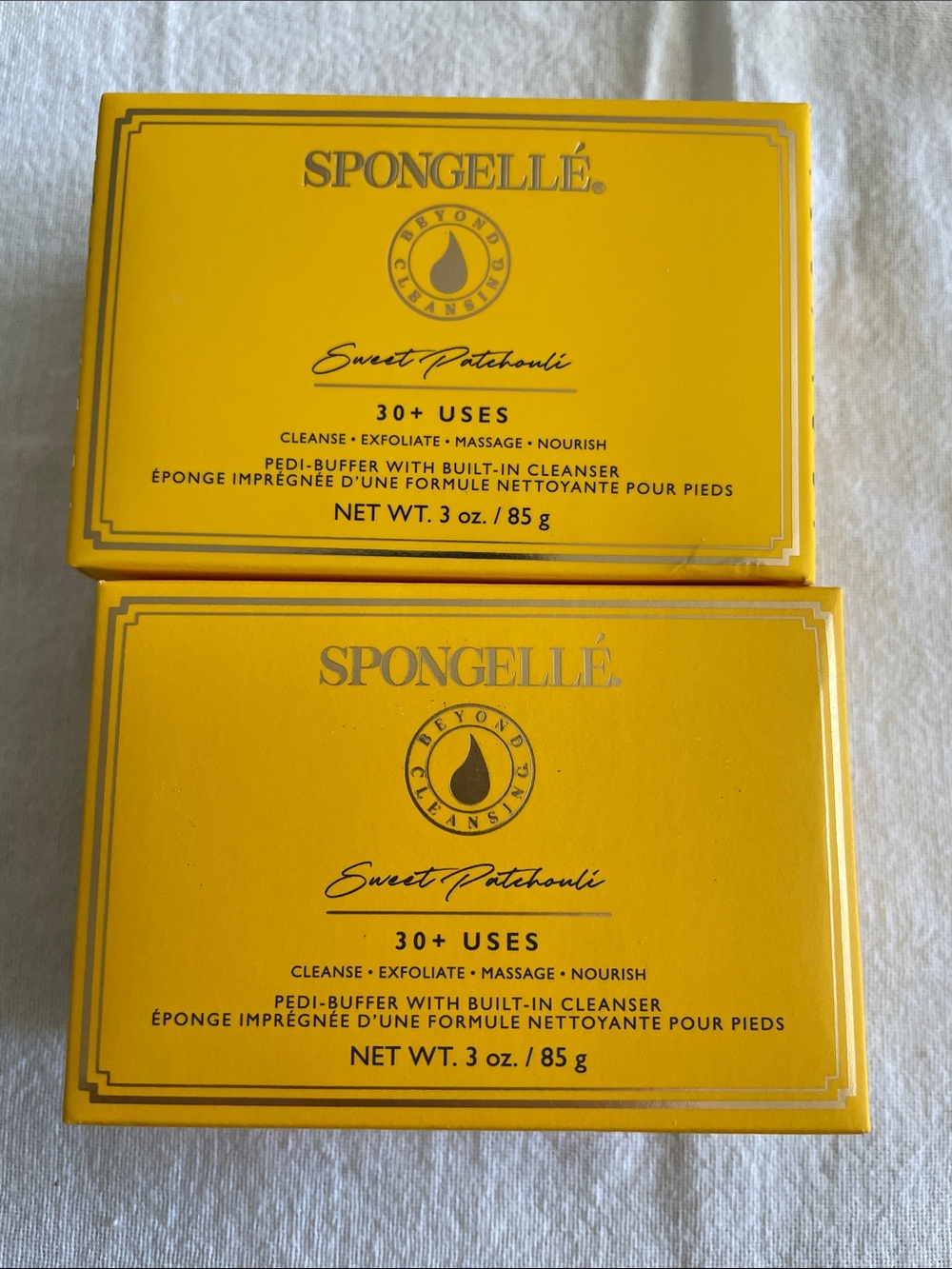 Spongelle foot buffer in sweet patchouli